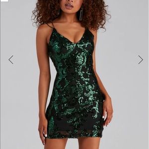 Windsor Emerald Green and Black mini dress